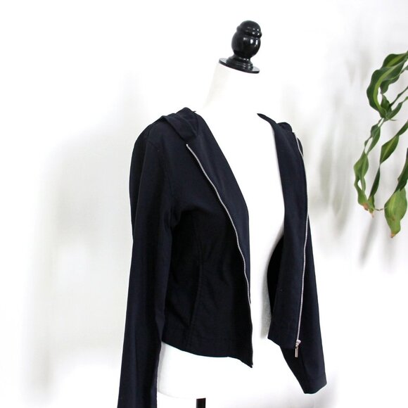 90s Navy Short Hooded Jacket, MEXX for Women, Size 4 - Picture 2 of 7